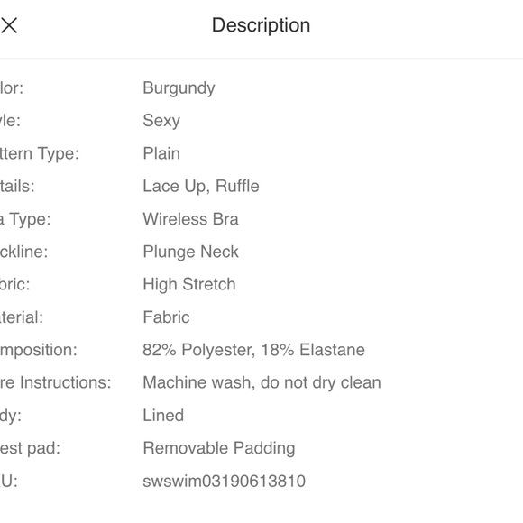 Ruffle trip lace up swimsuit Onepiece Medium - Picture 4 of 4